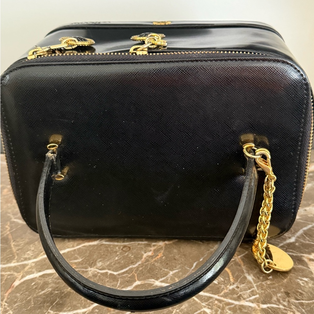 Versace Black Leather Toiletry bag w Charms NWOT - Picture 6 of 14